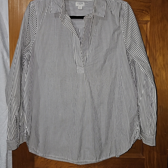 J. Crew Tops - J. Crew Navy and White Striped Shirt